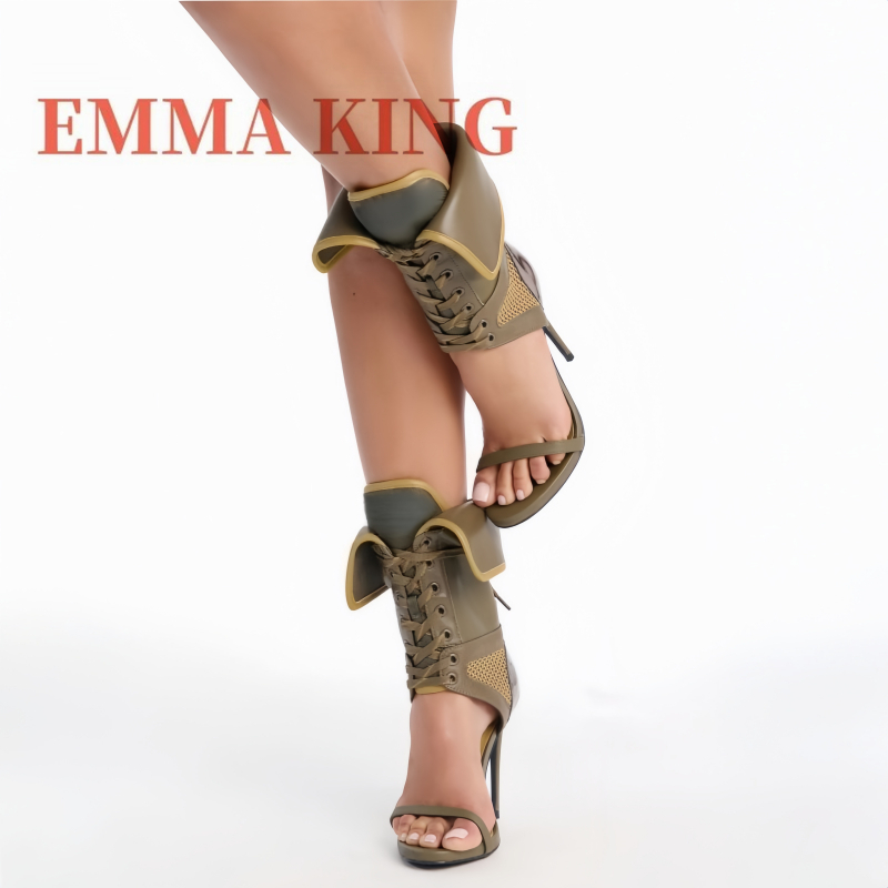 Women Shoes Boots - Sandales vertes à bout ouvert pour