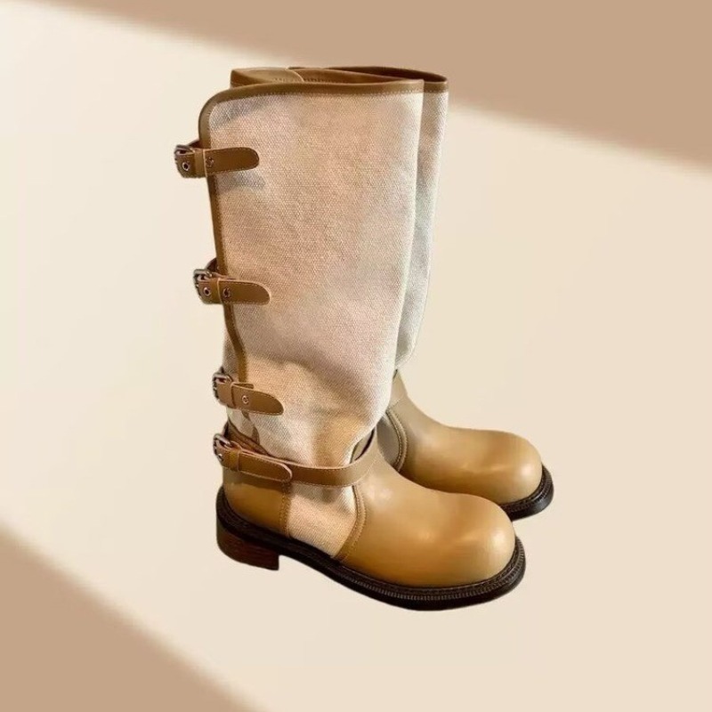 Women Shoes Boots - Bottes de chevalier vintage à talon