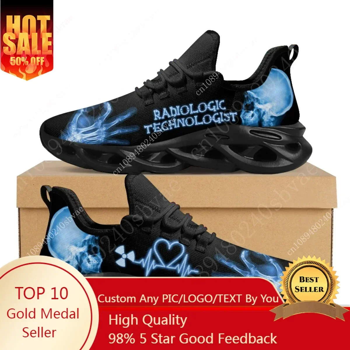 Women'S Shoes Casual Sneakers - Baskets pour technologistes radiologiques, chaussures squelette
