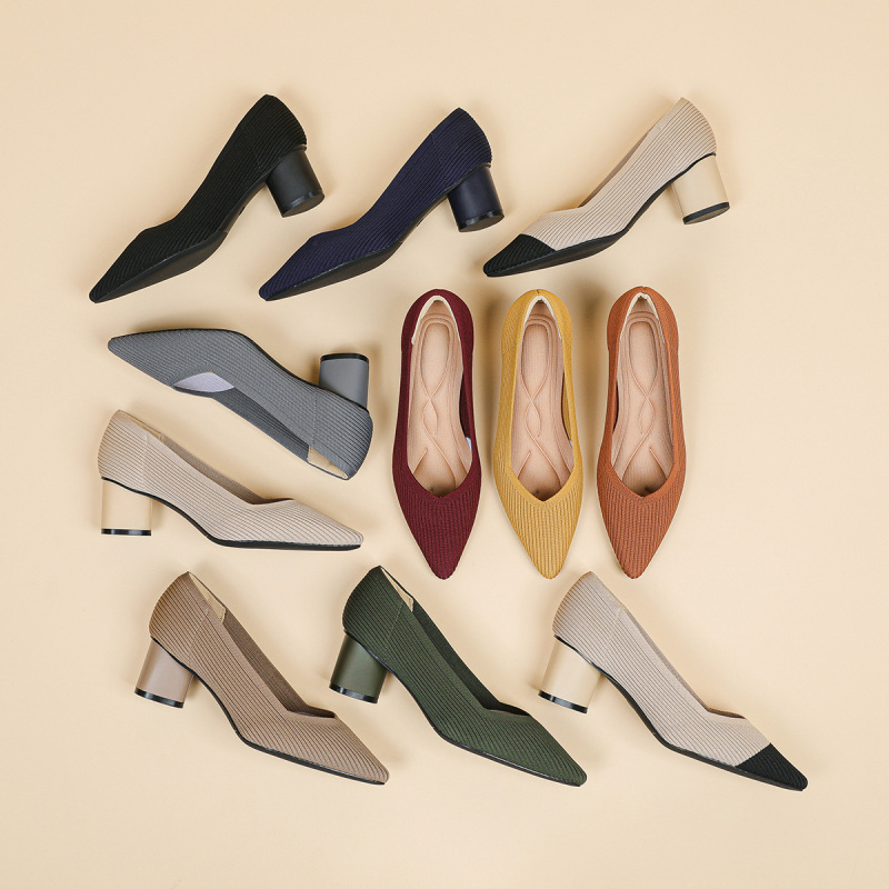 Court Heel Pointed - Escarpins Princesse à Talon Carré pour