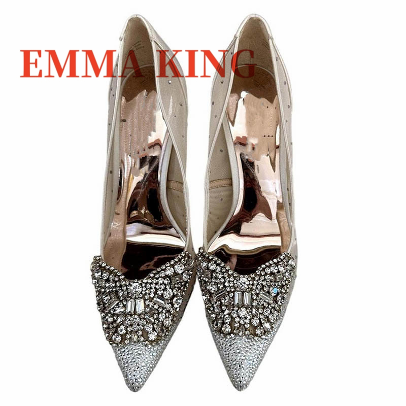 Escarpins en résille ornés de  - Court Heel Pointed avis et prix