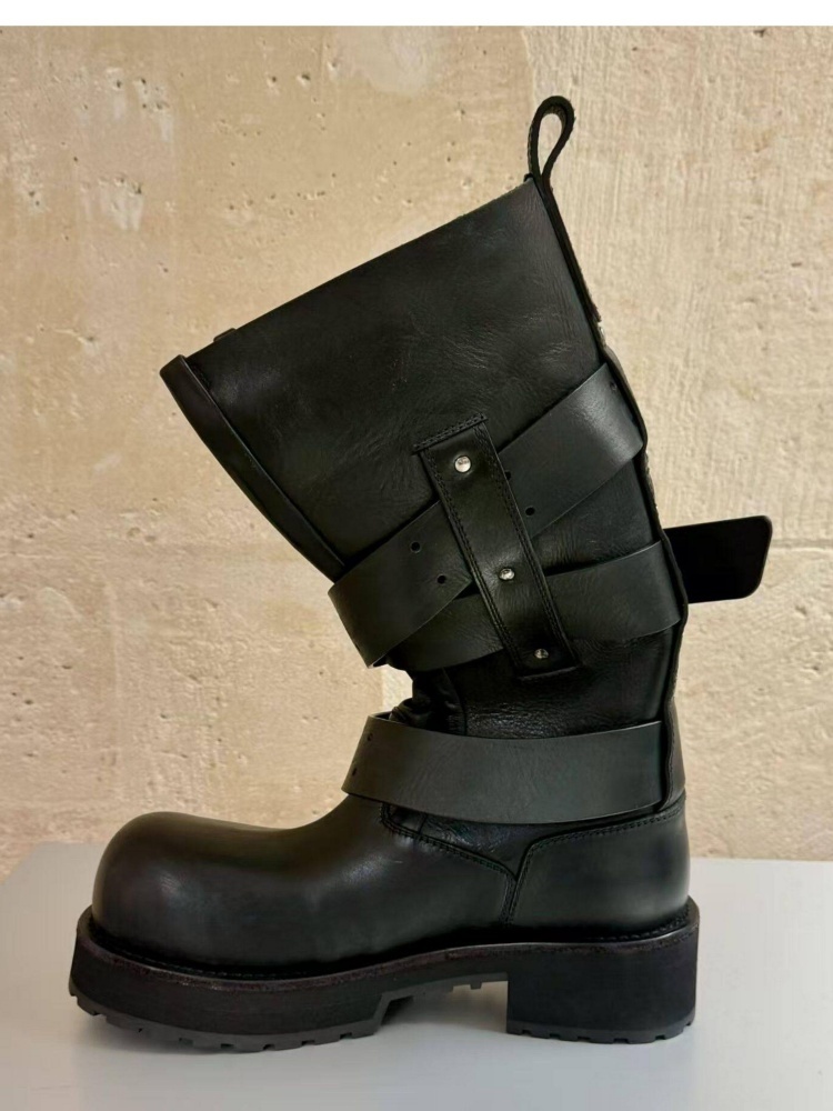Bottes de moto en cuir noir av - Women'S Shoes Paris avis et prix