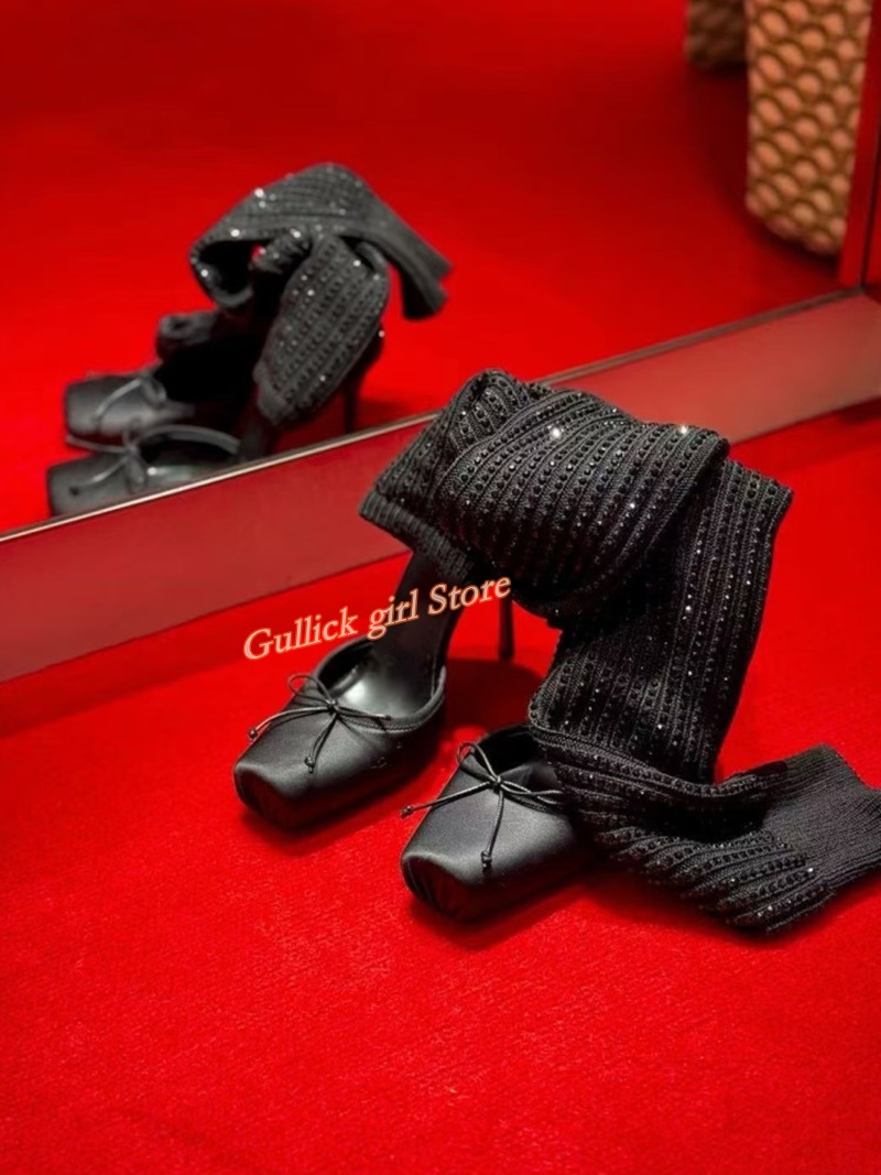 Bottes rouges en tricot à bout - Sock Boot Women avis et prix